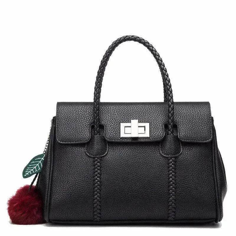 Leather handbags lychee pattern handbag - www.Shopthatapp.com #