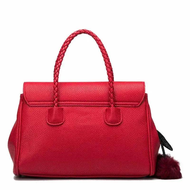 Leather handbags lychee pattern handbag - www.Shopthatapp.com #