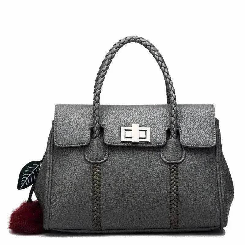 Leather handbags lychee pattern handbag - www.Shopthatapp.com #
