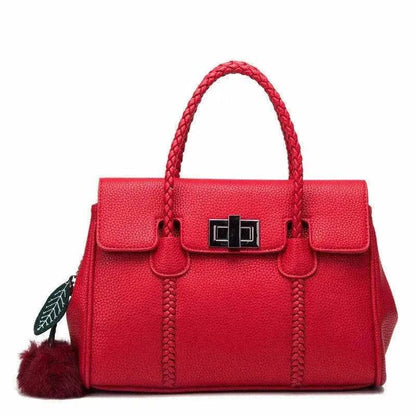 Leather handbags lychee pattern handbag - www.Shopthatapp.com #