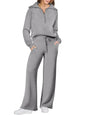 Leisure Sports Suit Long-sleeve Zipper Sweatshirt Wide Leg Pants Two-piece Set - www.Shopthatapp.com