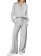 Leisure Sports Suit Long-sleeve Zipper Sweatshirt Wide Leg Pants Two-piece Set - www.Shopthatapp.com