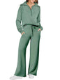 Leisure Sports Suit Long-sleeve Zipper Sweatshirt Wide Leg Pants Two-piece Set - www.Shopthatapp.com