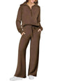 Leisure Sports Suit Long-sleeve Zipper Sweatshirt Wide Leg Pants Two-piece Set - www.Shopthatapp.com