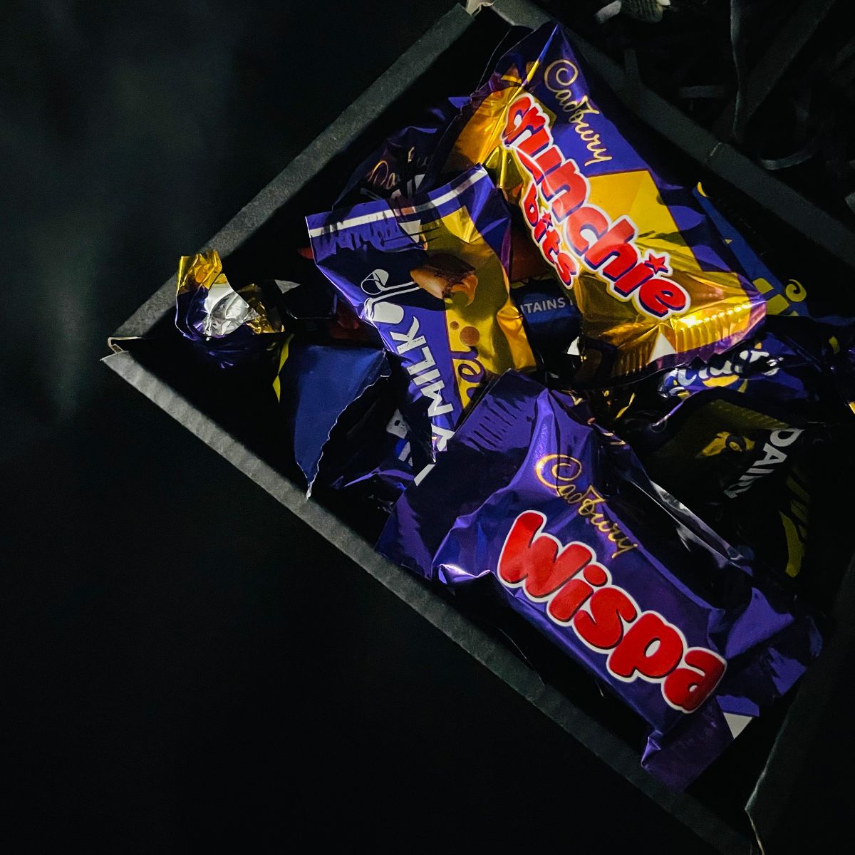 Cadbury Heroes & Yankee Candle Signature Chocolate Bouquet With Purple Roses-Food and beverage-www.Shopthatapp.com-HamperWell