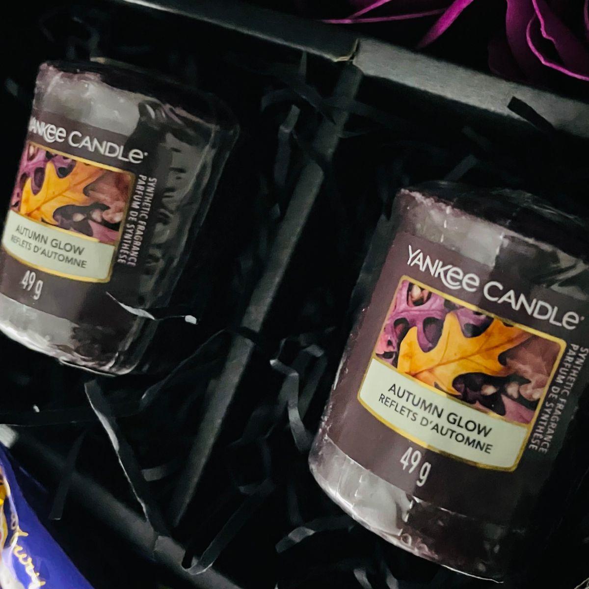 Cadbury Heroes & Yankee Candle Signature Chocolate Bouquet With Purple Roses-Food and beverage-www.Shopthatapp.com-HamperWell