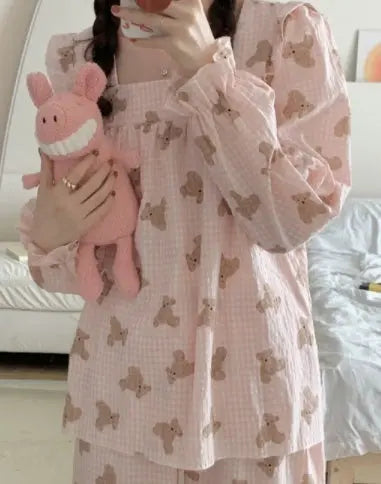 Long Sleeved Pullover Plaid Pajamas For Women - www.Shopthatapp.com #