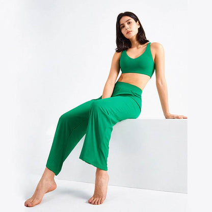 Loose Drawstring Flare Athleisure Wide leg Yoga Pants - www.Shopthatapp.com #