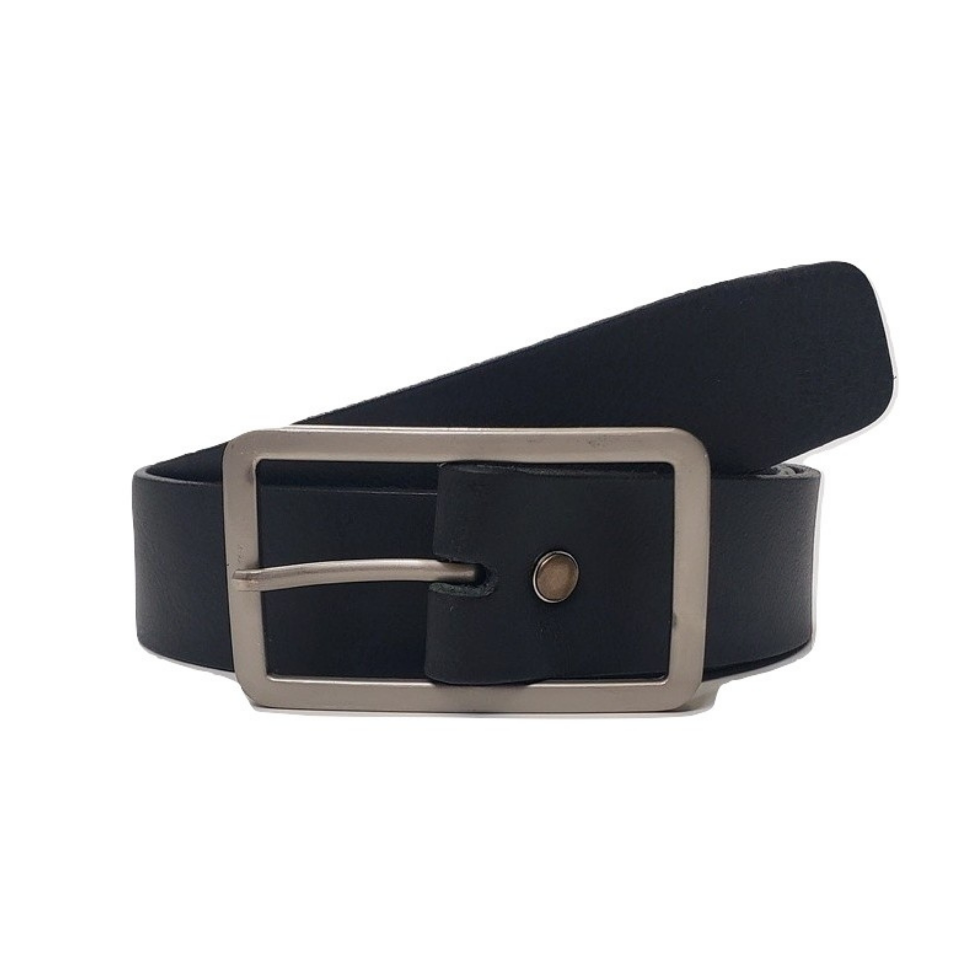 Lucille - Brown Leather Dress Belt with Rectangle Buckle - Made in Canada - www.Shopthatapp.com #