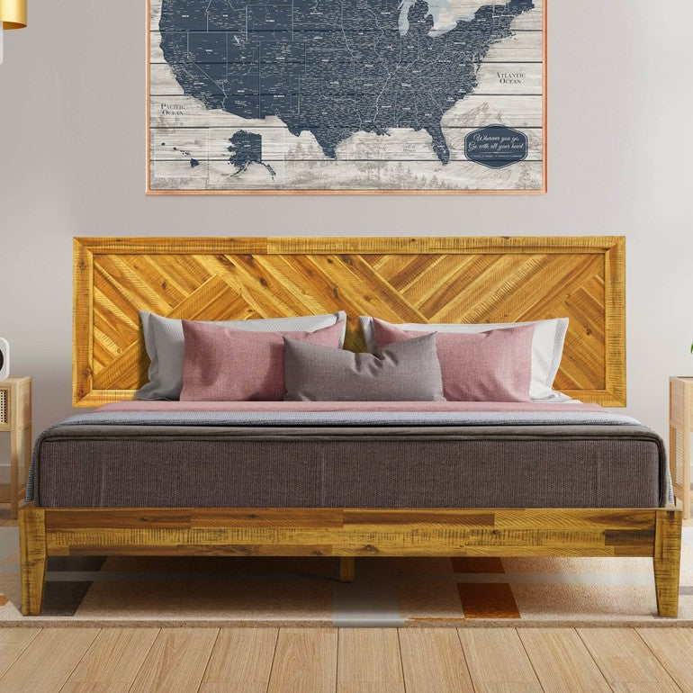 Sierra Deluxe Wood Platform Bed Frame - www.Shopthatapp.com