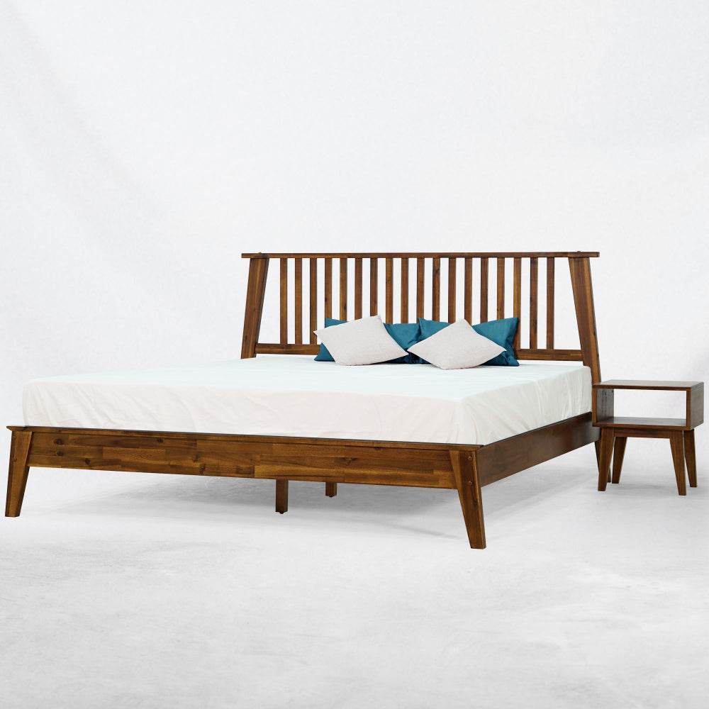 Kaylin Solid Wood Bed Frame & Nightstand Bedroom Set - www.Shopthatapp.com