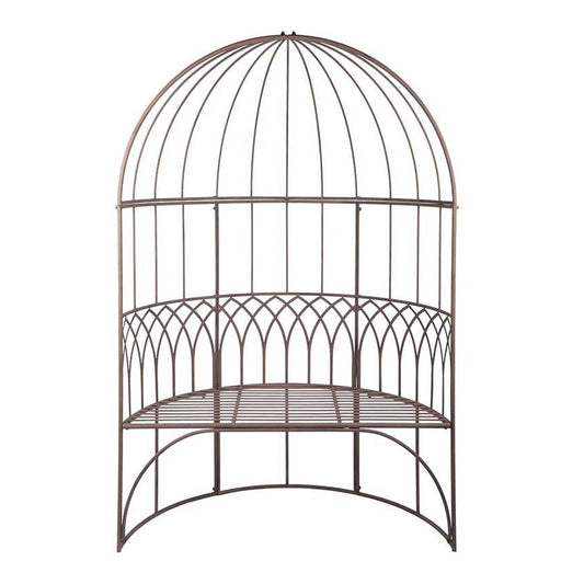 Gazebo avec banc en métal