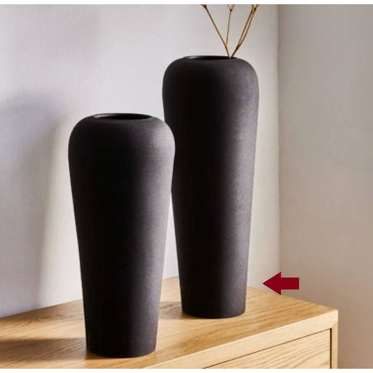 Tall Metal Black Round Vase, Large - www.Shopthatapp.com