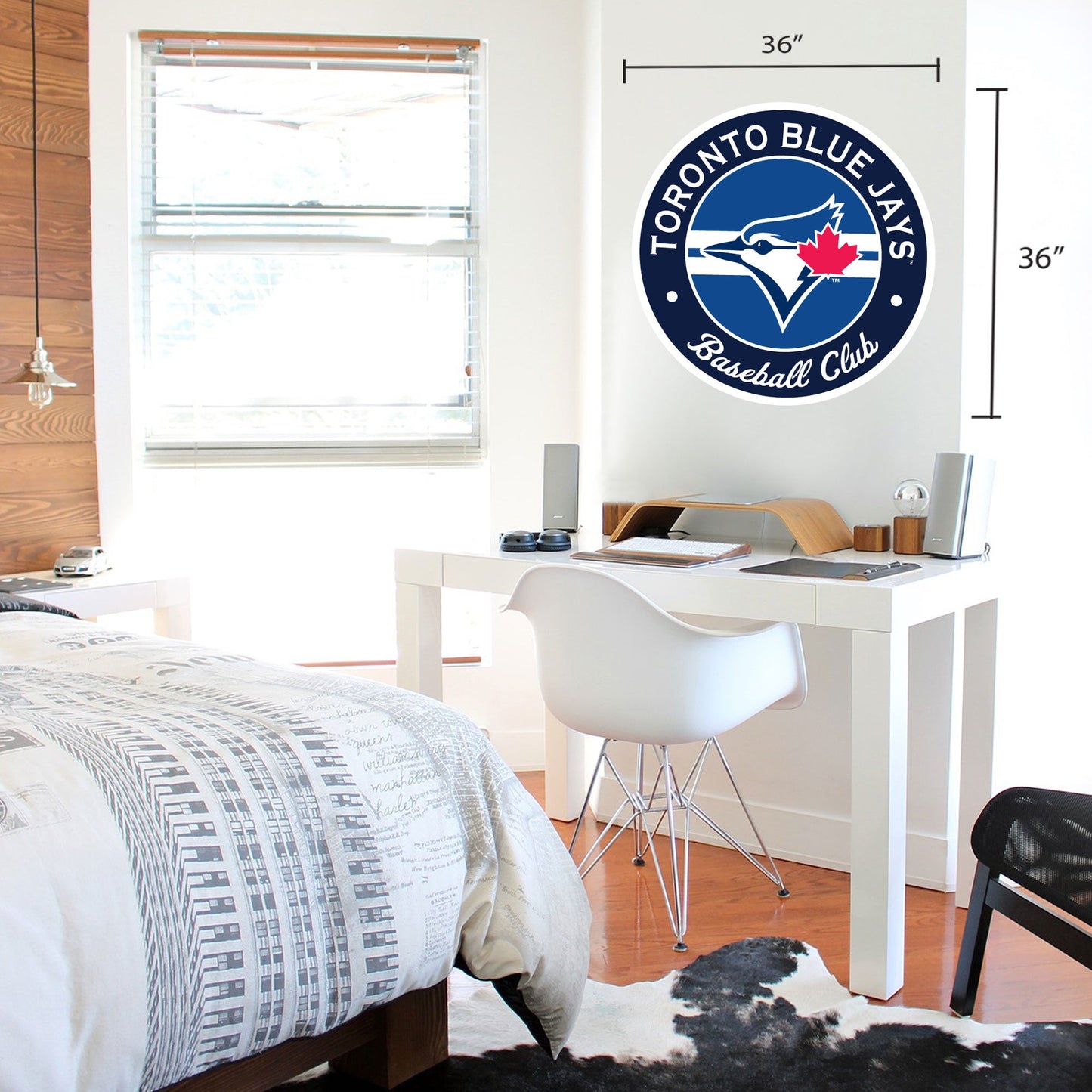 Toronto Blue Jays 36x36 Team Stripe Logo Repositional Wall Decal - www.Shopthatapp.com