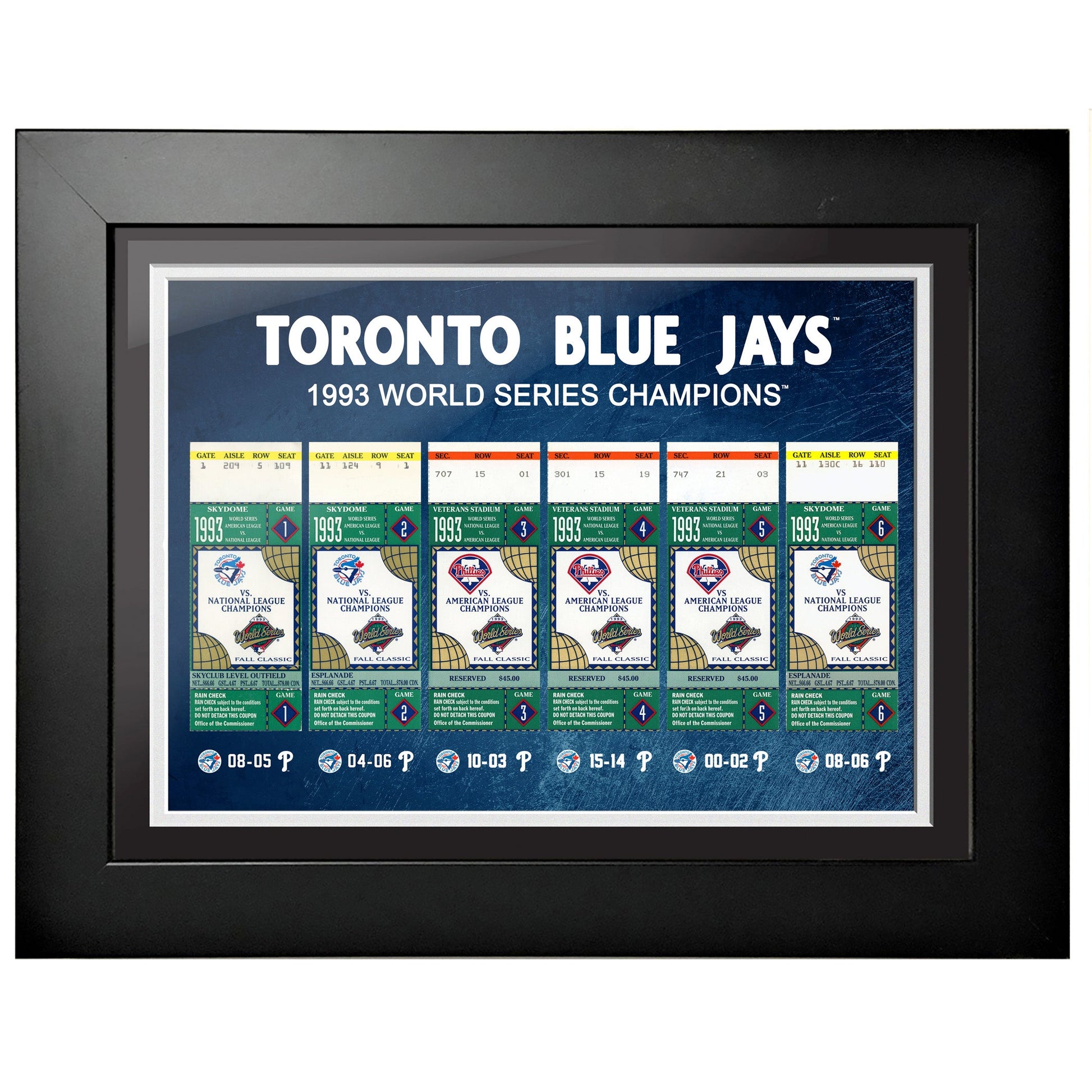 Toronto Blue Jays Ticket to History 12x16 Frame 1993 - www.Shopthatapp.com