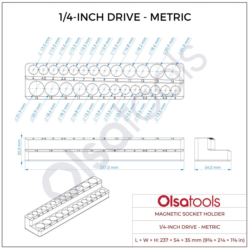 2-Row Magnetic Socket Holders