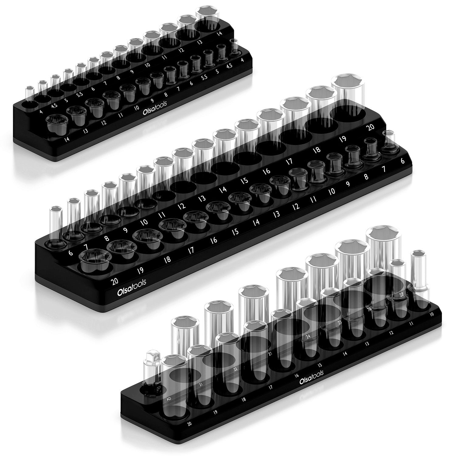 2-Row Magnetic Socket Holders