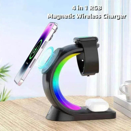 Magnetic Wireless Charger for Phone, AirPods, Watch - www.Shopthatapp.com