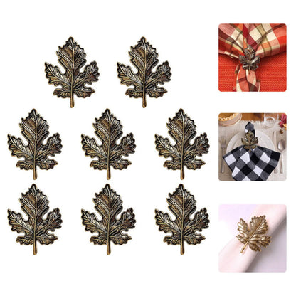 Maple Leaf Retro Napkin Ring Set-Cutlery and dinnerware-www.Shopthatapp.com-KitchenJoint