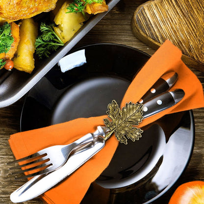 Maple Leaf Retro Napkin Ring Set-Cutlery and dinnerware-www.Shopthatapp.com-KitchenJoint