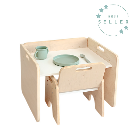 PAPAYA SET - Weaning Montessori Table and Chair Adjustable Height - www.Shopthatapp.com