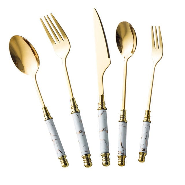 Marble Vintage Flatware Set-Cutlery and dinnerware-www.Shopthatapp.com-KitchenJoint