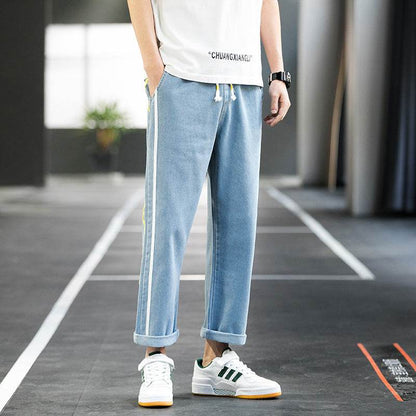 Men Casual pants Denim Jeans trousers, wide-leg pants - www.Shopthatapp.com #