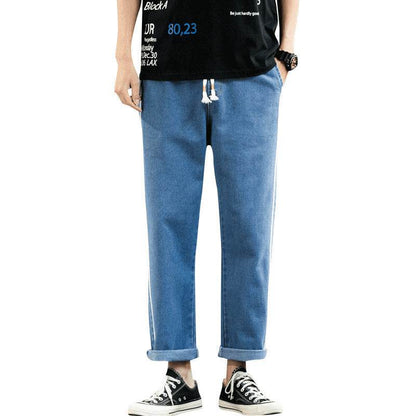 Men Casual pants Denim Jeans trousers, wide-leg pants - www.Shopthatapp.com #