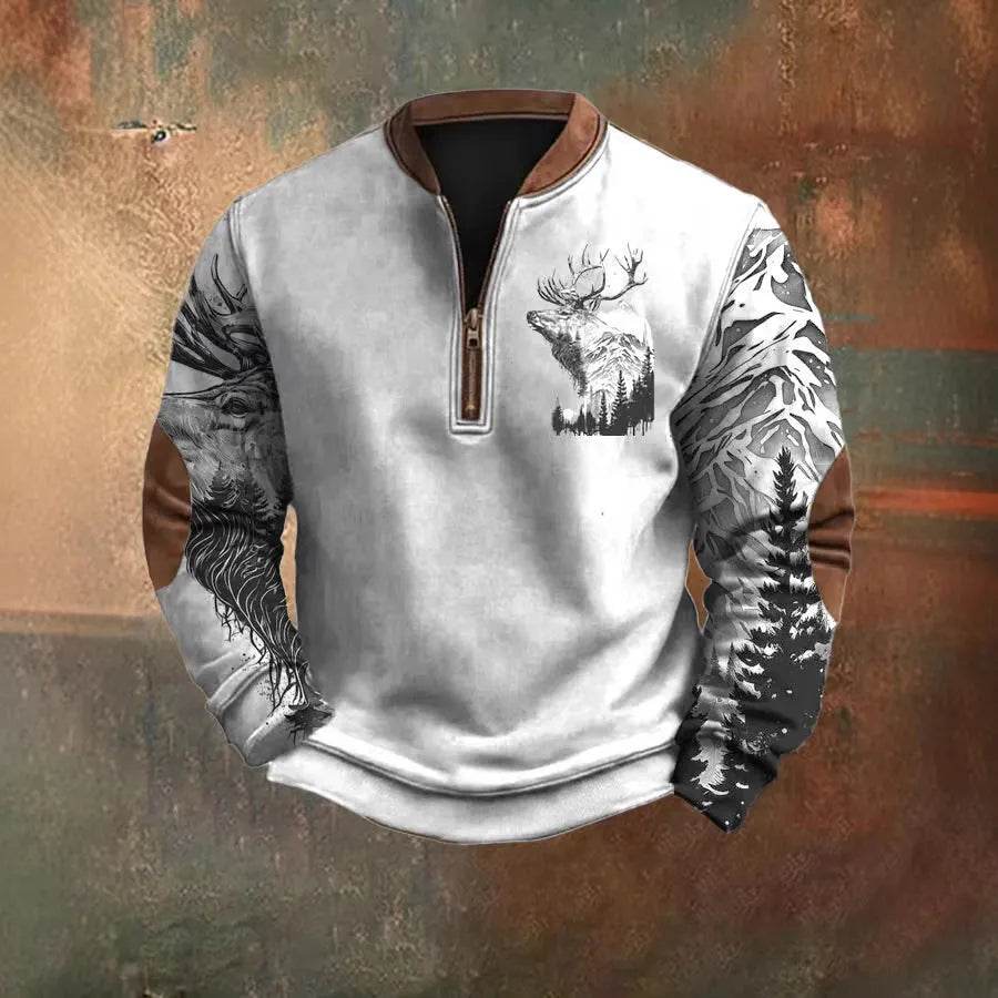 Men Polo Half Zipper  Sweatshirt Men's 3D Printing Pullover top - www.Shopthatapp.com #