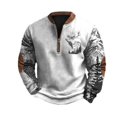 Men Polo Half Zipper  Sweatshirt Men's 3D Printing Pullover top - www.Shopthatapp.com #