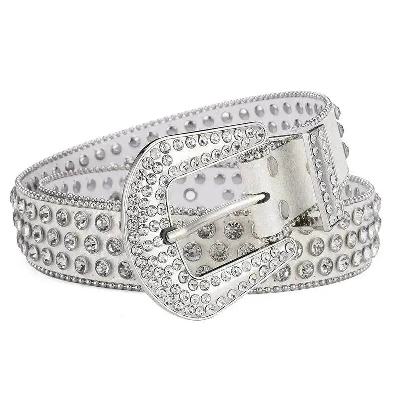 Men Women Alloy Belt Punk Rock Rivet Rhinestone - www.Shopthatapp.com #