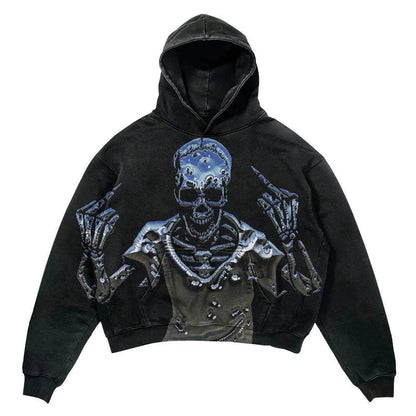 Men's And Women's Fashion Punk Design Fleece Printed Hoodie top - www.Shopthatapp.com #