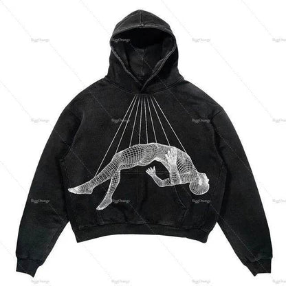 Men's And Women's Fashion Punk Design Fleece Printed Hoodie top - www.Shopthatapp.com #