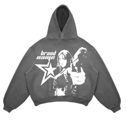Men's And Women's Fashion Punk Design Fleece Printed Hoodie top - www.Shopthatapp.com #