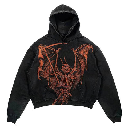 Men's And Women's Fashion Punk Design Fleece Printed Hoodie top - www.Shopthatapp.com #