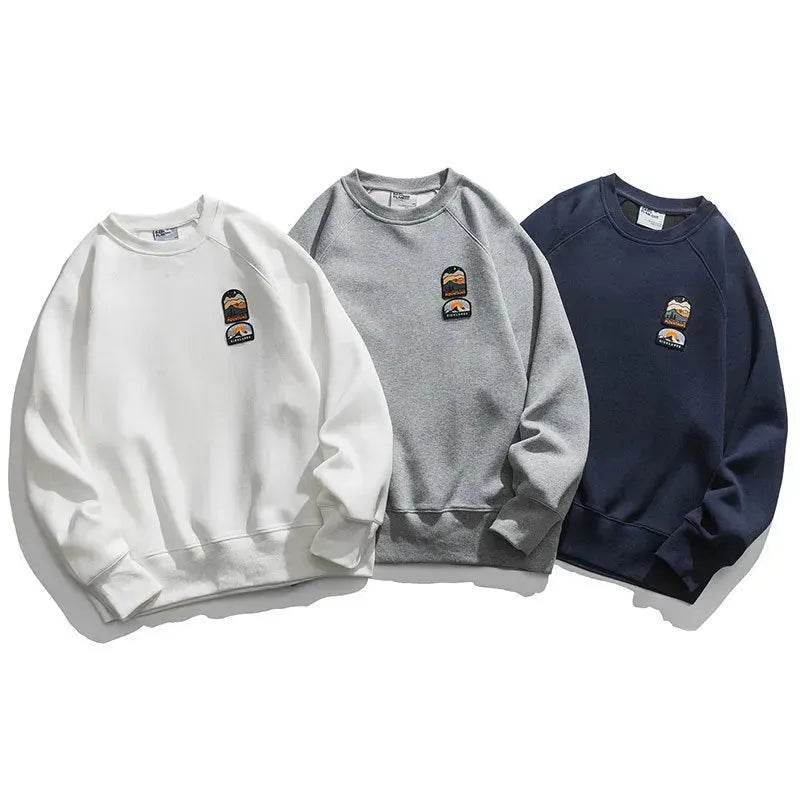 Men's Autumn  Drop-shoulder Sleeve Round neck Oversized Pullover sweatshirts - www.Shopthatapp.com #
