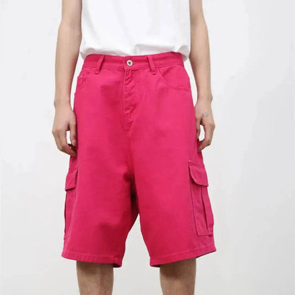 Men's Baggy Dad Shorts Jeans Denim Summer New Straight Wide-leg Workwear Denim Shorts  for Men Loose Leisure All-matching Shorts - www.Shopthatapp.com #