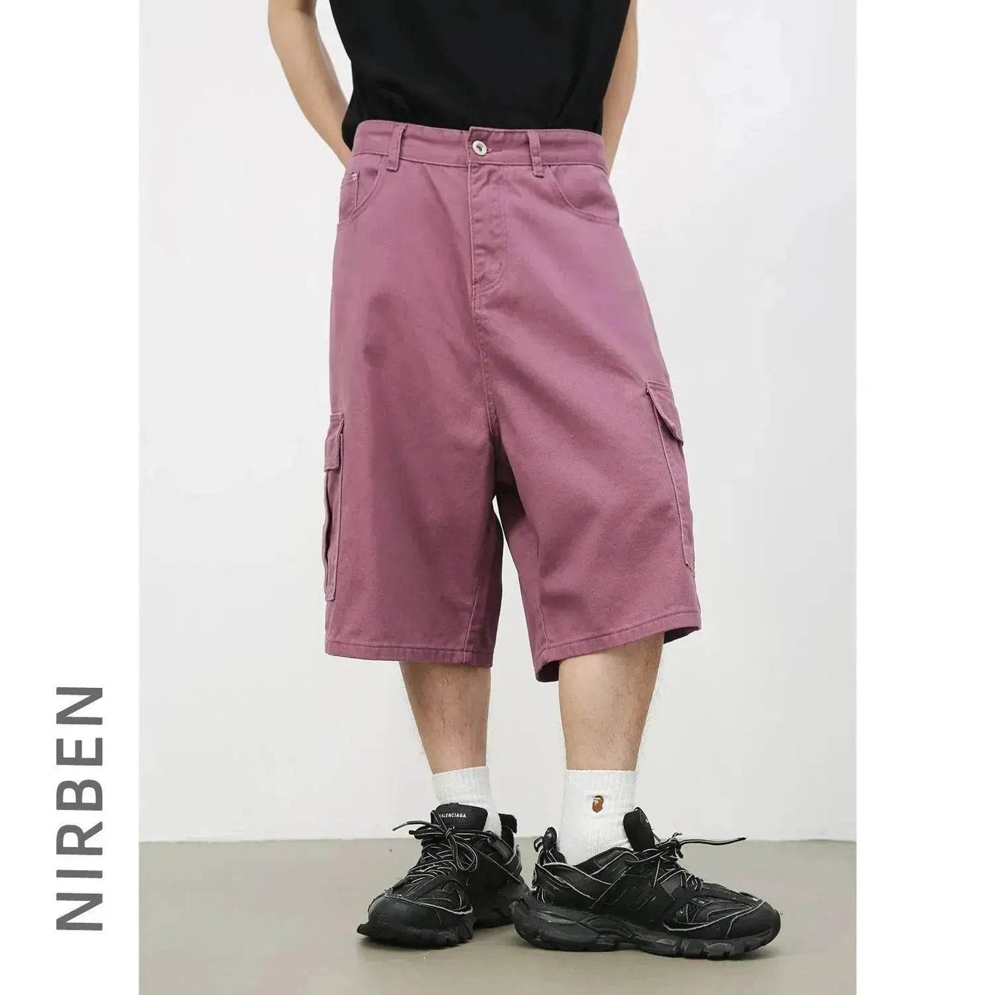 Men's Baggy Dad Shorts Jeans Denim Summer New Straight Wide-leg Workwear Denim Shorts  for Men Loose Leisure All-matching Shorts - www.Shopthatapp.com #