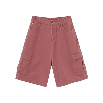 Men's Baggy Dad Shorts Jeans Denim Summer New Straight Wide-leg Workwear Denim Shorts  for Men Loose Leisure All-matching Shorts - www.Shopthatapp.com #