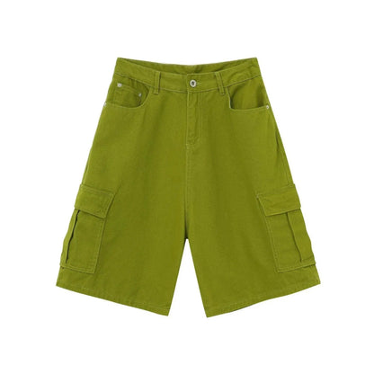 Men's Baggy Dad Shorts Jeans Denim Summer New Straight Wide-leg Workwear Denim Shorts  for Men Loose Leisure All-matching Shorts - www.Shopthatapp.com #