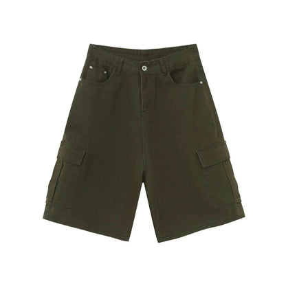 Men's Baggy Dad Shorts Jeans Denim Summer New Straight Wide-leg Workwear Denim Shorts  for Men Loose Leisure All-matching Shorts - www.Shopthatapp.com #