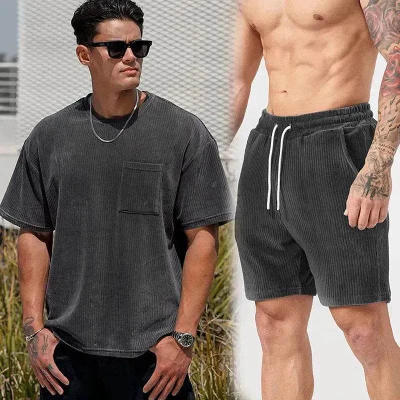 Men's Classy Summer Casual T-shirt Shorts Suit - www.Shopthatapp.com #