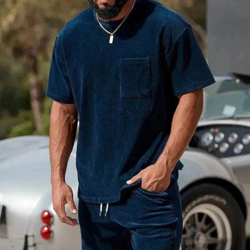 Men's Classy Summer Casual T-shirt Shorts Suit - www.Shopthatapp.com #