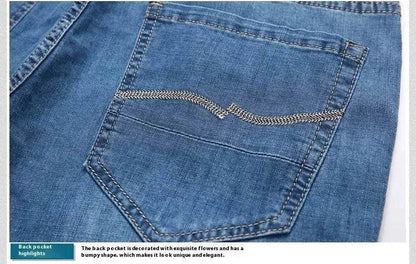 Men's Denim Shorts Light Blue Mid Length Jeans Short - www.Shopthatapp.com #