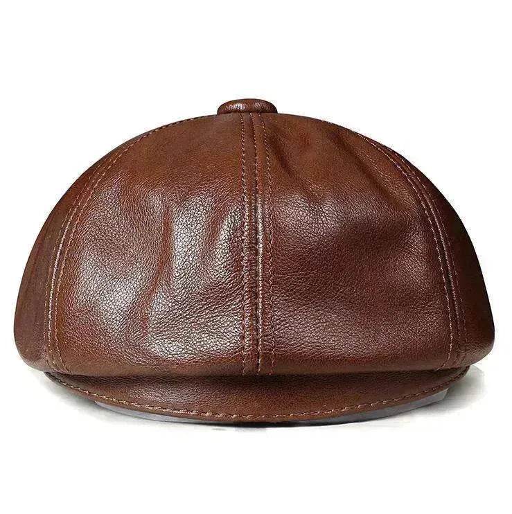 Men's Dome Top Layer Cowhide Octagonal Hat - www.Shopthatapp.com #