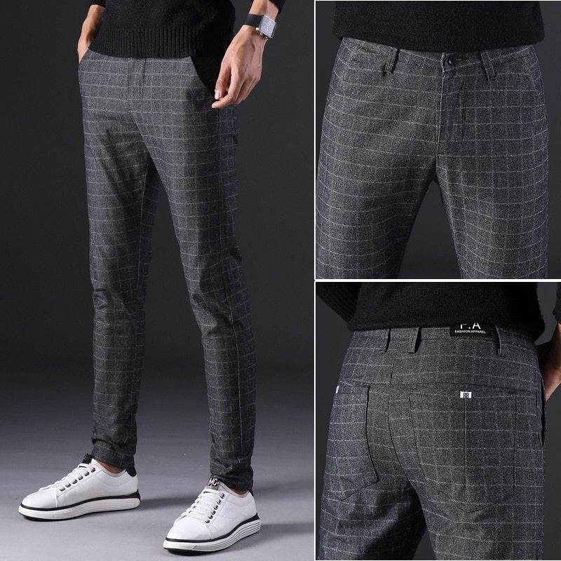 Men's Fashion And Comfort Slim Straight fit suit Trousers - www.Shopthatapp.com #