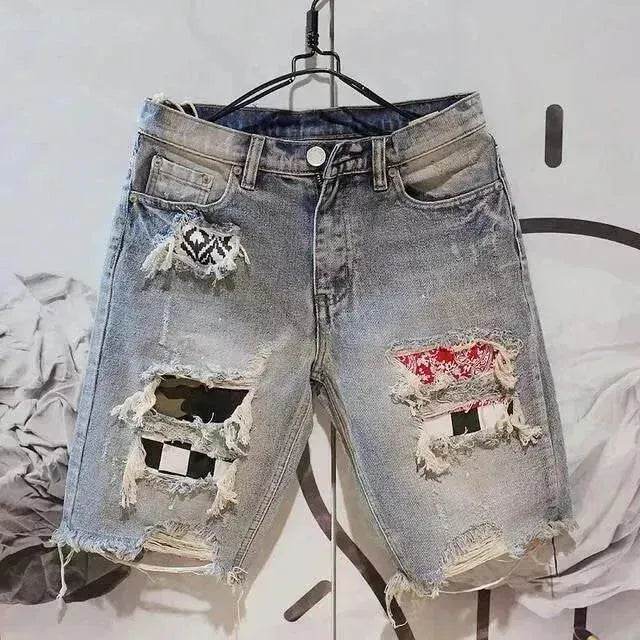 Men's Fashion Casual Ripped Denim Shorts - www.Shopthatapp.com #