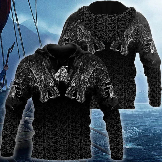 Men's Gothic Printed Street Fashion Classic Hoodie Pullover - www.Shopthatapp.com #