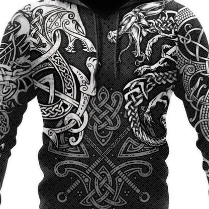 Men's Gothic Printed Street Fashion Classic Hoodie Pullover - www.Shopthatapp.com #