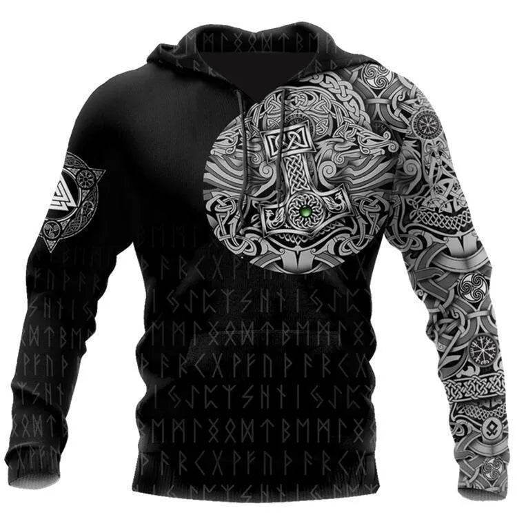 Men's Gothic Printed Street Fashion Classic Hoodie Pullover - www.Shopthatapp.com #